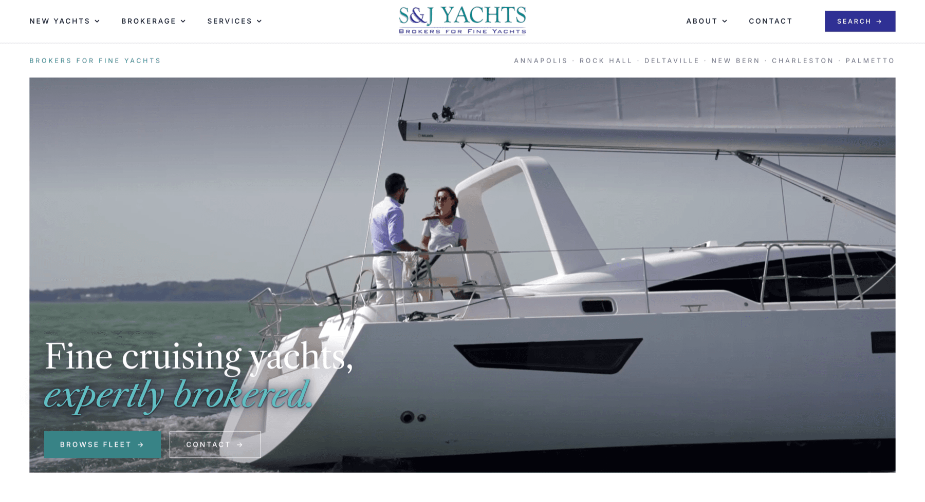 S&J Yachts website built by YachtOne